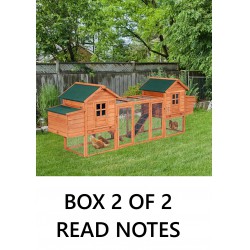 NEW - (AS-IS) BOX 2 OF 2 - READ NOTES  PawHut 123 Extra Large Chicken Coop Wooden Poultry House Rabbit Hutch Hen Backyard with Outdoor Run Ramps and Nesting Boxes