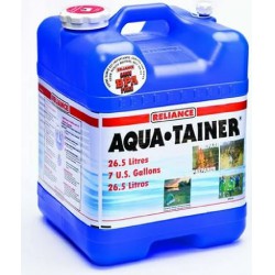 NEW Aqua-Tainer 26 L Container, Space saving rectangular design for easy storage with a molded contour grip.