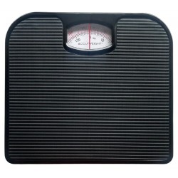 NEW Accuweight Mechanical Bathroom Scale, 286 lbs (130 kg) Capacity, Black and White, Model BS200B, Ribbed PVC Mat