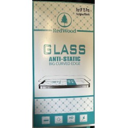 NEW 10PCS/PACKS - REDWOOD GLASS ANTI-STATIC BUG CURVED EDGE FOR IP 15 PRO