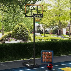 NEW Soozier 6-7ft Basketball Hoop, Freestanding Basketball System with 18 Shatterproof Backboard and Weighted Base