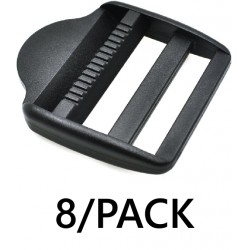NEW 8 PCS  Ladder Lock Slider Plastic Buckles Backpack Straps Webbing Black (2(50mm))