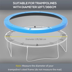 NEW Soozier 12ft Trampoline Replacement Pad Trampoline Spring Cover EPE Foam Light Blue