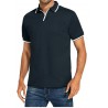 NEW SMALL Men's Short Sleeve Turndown Collar Shirts Fashion Polo Shirt Men's Summer Slim Solid Color