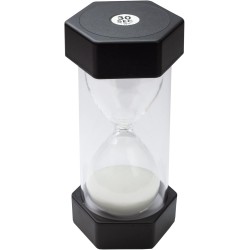 NEW TeacherFav Sand Timer for Kids - 30 Seconds Black - 5 inches Hour Glass Acrylic Covered for Classroom, Home & Kids Room - Medium-Single Pack