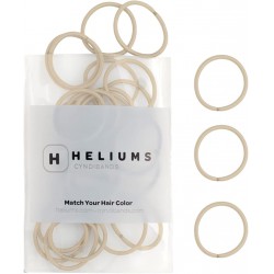 NEW Heliums Small Hair Elastics - Light Blonde - 2.5cm Hair Ties For Fine Hair and Kids - 2mm Mini Ponytail Holders in Neutral Colors - 48 Count