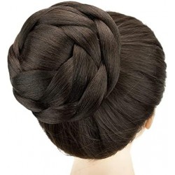 NEW IMISSU Large Size Dancer Braided Chignon Hair Cover, Donut Hairpiece, Scrunchie Hair Bun Wig (Dark Brown)