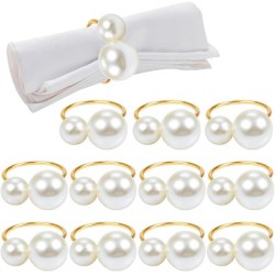 NEW 10 pc/pk Faux Pearl Napkin RingS - Gold