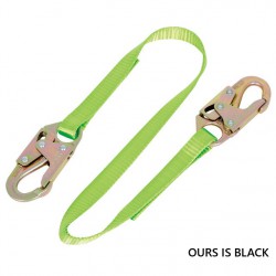 NEW 4FT BLACK Peakworks Fall Protection Restraint Lanyard with Webbing and 2 Snap Hooks