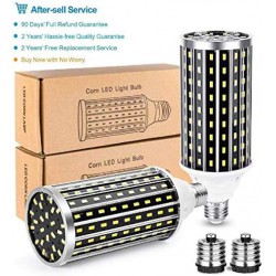 NEW 2/PACK LED Corn Bulb, Super Bright, 50W, 5000 Lumen, 2700K (Warm White), LED Light Bulb, Medium Base E26, CRI 85+, for Garage Warehouse High Bay Barn Backyard (Warm White)