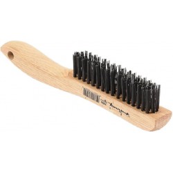 NEW Forney 70505 Wire Scratch Brush, Carbon Steel with Wood Shoe Handle, 10-1/4-Inch by .014-Inch