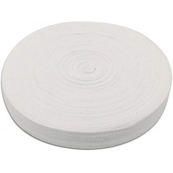 NEW Natural Cotton Twill Tape 50 Yards 1 Inch Bunting Bias Tape Herringbone Webbing Tape Roll for Apron Sewing Dressmaking Craft (White)