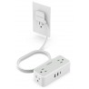 NEW TESSAN 4 Outlets Ultra Thin Flat Plug Power Strip, 3 USB Wall Charger (1 USB C Port), Small Flat Extension Cord