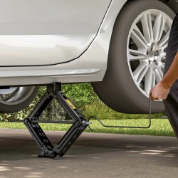 NEW HOMCOM Steel Car Jack, Portable Scissor Jack, 2 Ton (4400 lbs) Capacity for Auto Sedan SUV MPV Tire Changes & Repairs, Black