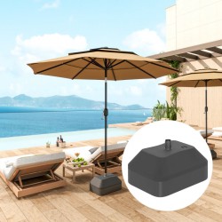 NEW Outsunny Fillable Patio Umbrella Base, Heavy Duty Outdoor Umbrella Stand Base Patio Umbrella Stand, Filled Up to 53lbs with Stand or 44lbs with Water for Deck Poolside, Black