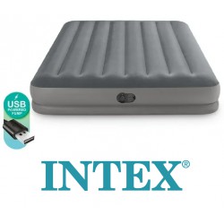 NEW INTEX Dura-Beam Prestige Air Mattress with USB Pump, 12in. Queen, INTEX Dura-Beam Prestige Air Mattress with USB Pump, 12in. Queen