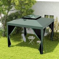 NEW Outsunny 10' x 10' Outdoor Canopy Tent Party Tent with Mesh Netting and Double Tier Roof for Backyard, Garden, Patio, Green