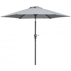 NEW Outsunny Patio Sun Umbrella, Outdoor Parasol with 6 Ribs, Light Grey