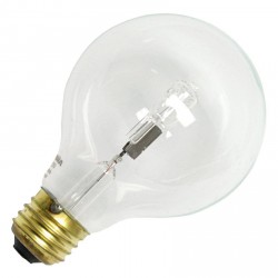 NEW Sylvania 52574 Tungsten Halogen Globe Lamp G25, General Purpose, 25W, 120V, Medium Base, Clear, Plastic, 5.5 x 10.063 x 6.625