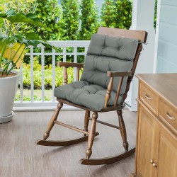 NEW Outsunny Outdoor Patio Chair Seat/Back Chair Cushion Replacement, Tufted Pillow with Thick Filling and String Ties, Dark Grey