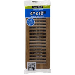 NEW Decor Grates PL412-MTG 4 by 12 Plastic Floor Register, Tan Mahogany