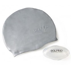 NEW Dolfino Pro Silicone Swim Cap - Silver