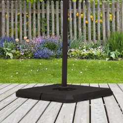 NEW Outsunny 4 Pieces Umbrella Base Parasol Stand for Cantilever Umbrella Fill w/ Sand or Water Black