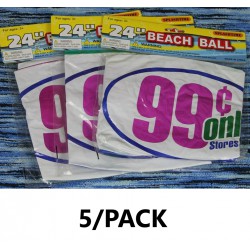 NEW 5/PACK 24 Inflatable Promotional Beach Ball - 99 CENT STORES LOGO