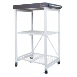 NEW Hoppel Rolling Kitchen Island With Removable Butcher Block Top