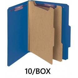 NEW Smead Classification Folder, Letter, 2/5 Right of Center, 2 Dividers, Dark Blue, 10 Per Box (14032)