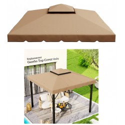 NEW Outsunny 10' x 10' Replacement Canopy, Gazebo Top Cover with Double Vented Roof for Garden Patio (TOP ONLY), Khaki