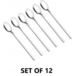 NEW SET OF 12 Fiazony Stainless Steel Long Handle Ice Cream Spoon