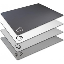 NEW SET OF 4 Fotouzy Flexible Plastic Cutting Board Mats with Food Icons, BPA-Free, Non-Porous, 100% Non-Slip Back and Dishwasher Safe, Unique Modern Neutral Colors