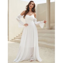 NEW XS SHEIN BELLE Women's Off The Shoulder Ruffle Party Chiffon Dresses Beach Maxi Dress