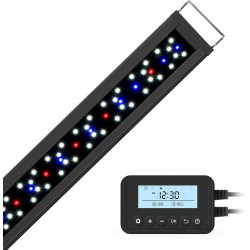 NEW NICREW SkyLED Plus Aquarium Plant Light, Freshwater Fish Tank Light with Ramp Up and Dim Down, Spectrum Adjustable and Lighting Schedule Programmable with Controller, 18-24 Inches, 18 Watts