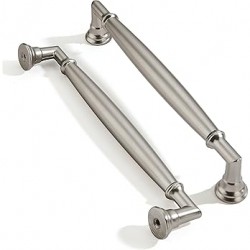 NEW ZAUYX 2 Pack 6 Inch Hole Center Brushed Satin Nickel Cabinet pulls Solid Heavy Duty Cabinet Pull Cabinet Handles Kitchen Cabinet Hardware Vanity Handles Bathroom Cabinet pulls