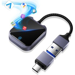 NEW 2-in-1 Wireless Carplay and Android Auto Wireless Adapter with Fast Stable 5Ghz WiFi Bluetooth, Wireless Android Auto Car Adapter Applies to Cars After 2016 & Phone with Android10+