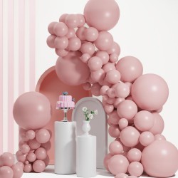 NEW 54PCS Matte Pink Balloons Different Sizes, Double Stuffed Pink Balloon Arch, Pastel Pink Balloons Garland,18/12/10/5 Inch Pink Balloons for Boho Party, Baby Shower, Birthday, Weddings(Lush Blush)