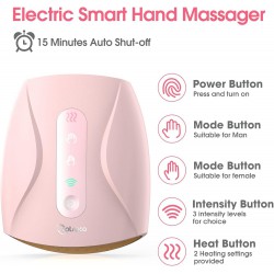 NEW Cordless Portable Electric Hand Massager with Heat - 6 Adjustable Levels, for Hands, Fingers & Wrists
