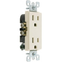 NEW Leviton Decora 15 Amp, 125 V, Duplex Receptacle, Residential Grade, Grounding, 05325-00T, Light Almond