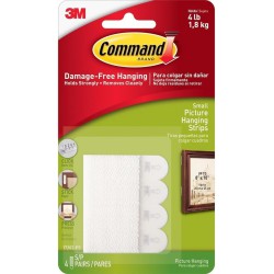 NEW Command Small Picture Hanging Strips 17202-EF, White, 4 Pairs
