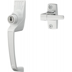 NEW Ideal Security 12W Push Button Storm Door and Screen Door Handle with Key Lock and Storm Door Latch, White