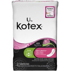 NEW U by Kotex, Ultra Thin Pads Long Unscented, 40/PACK