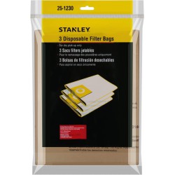 NEW Stanley 25-1230 4-5 Gallon Disposable Filter Bag 1-1/4 for Wet/Dry Vacuum SL18130P SL18133 SL18129, 3 Pack