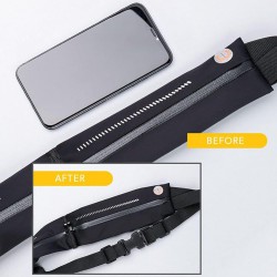 NEW Ultralight Waterproof Waist Bag With Headphone Socket Adjustable Loose Waist Bag With Separate Pockets For Driving Hiking Hiking Camping Outdoor,Black
