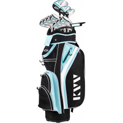 NEW KVV Women’s Complete Golf Clubs Package Set Includes Driver, 3# Fairway, 5# Hybrid, 5#-P# Irons, Putter, Cart Bag, Head Covers, Right Handed