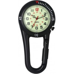 NEW Clip On Quartz Watch for Men and Women Glow in The Dark Backpack Buckle Belt Fob Watch for Doctors Nurses Chefs Hiking Climbing Christmas