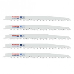 NEW WORKPRO 5-Piece Wood Pruning Reciprocating Saw Blade Set, 9-Inch 5TPI CR-V Steel Saw Blade Kit for Bosch, Black & Decker, Makita, Dewalt