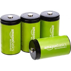 NEW Amazon Basics D Cell Rechargeable Batteries 10000mAh Ni-MH, 4-Pack