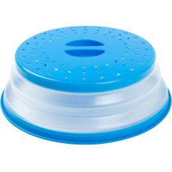 NEW  Beprepco Blue Collapsible Microwave Plate Cover Colander Strainer for Fruit Vegetables 10.5, BPA Free and Non-Toxic